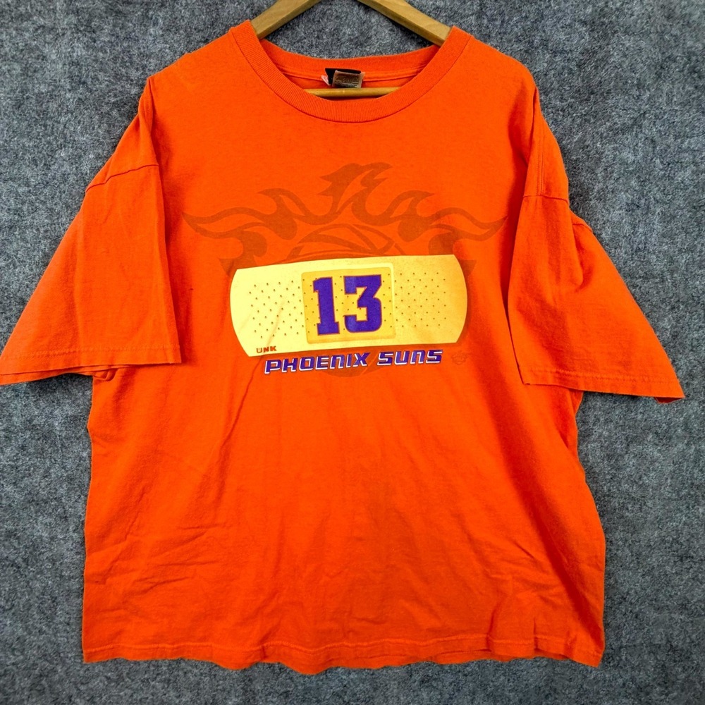 Vintage Phoenix Suns T-Shirt UNK 2XL Orange Steve Nash Bandaid NBA‎ Retro